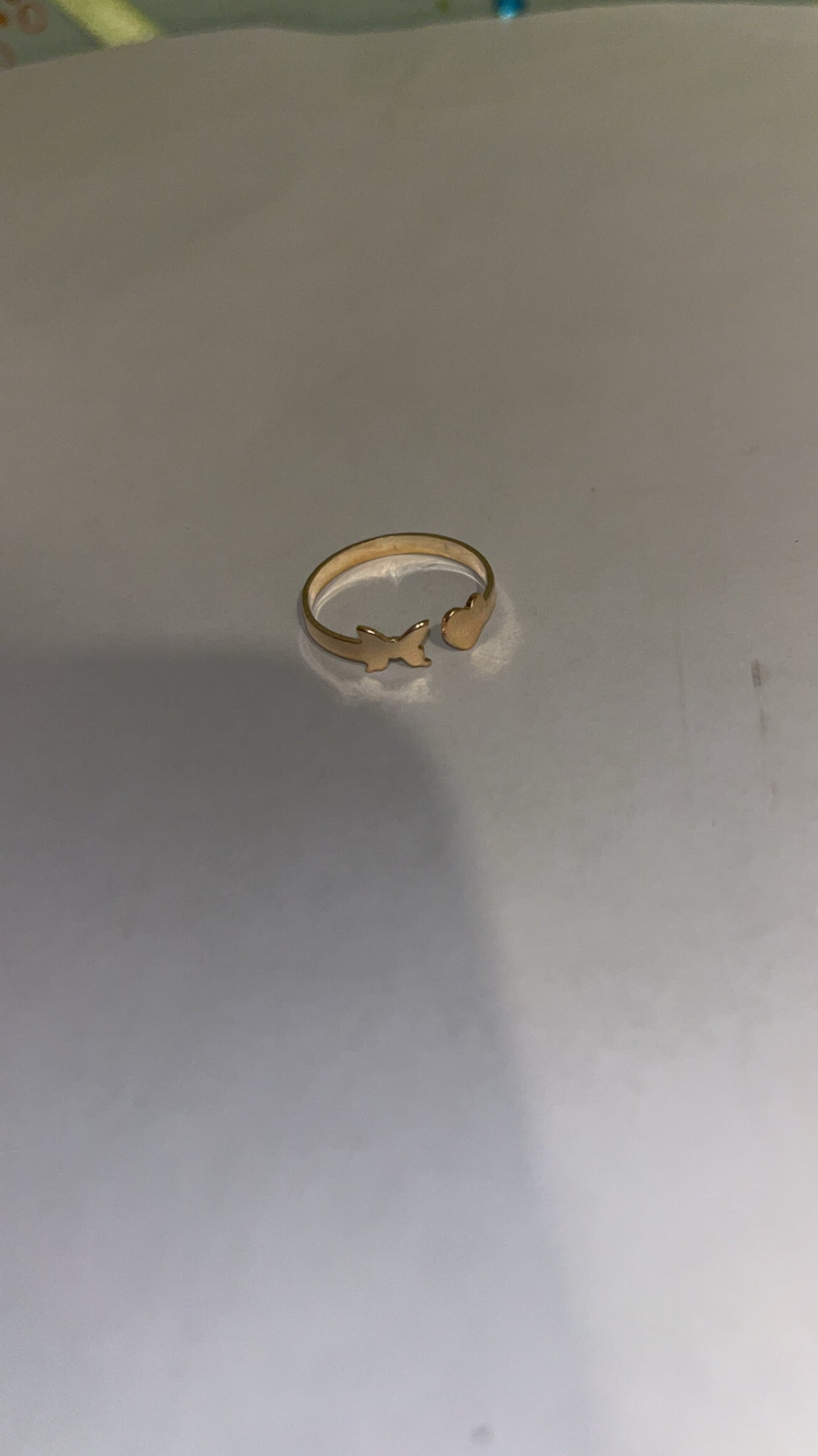 Gold ring: Hold Butterfly and Heart