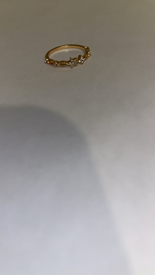 Silver ring with diamond and star