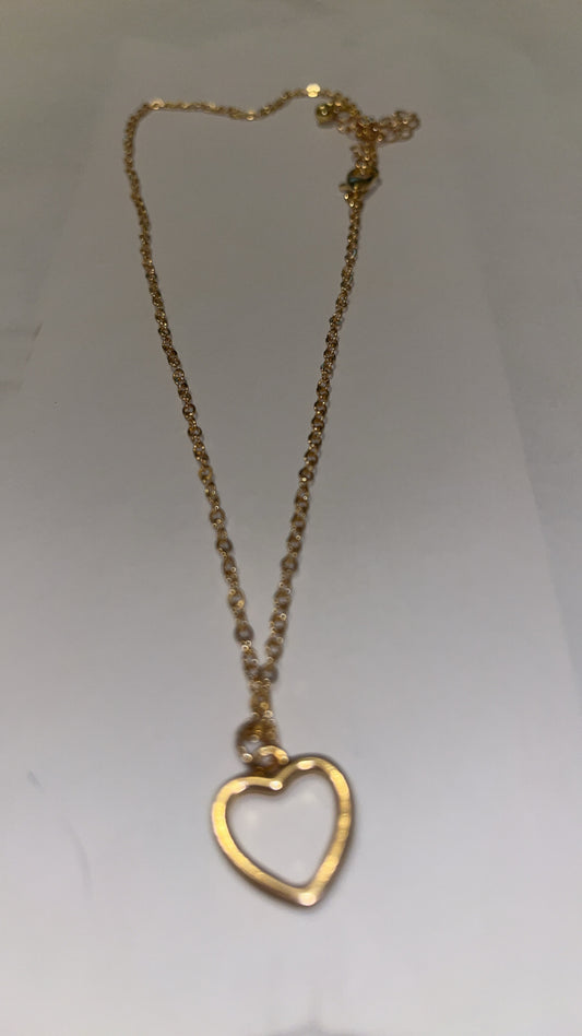 Gold necklace: with Opened Heart